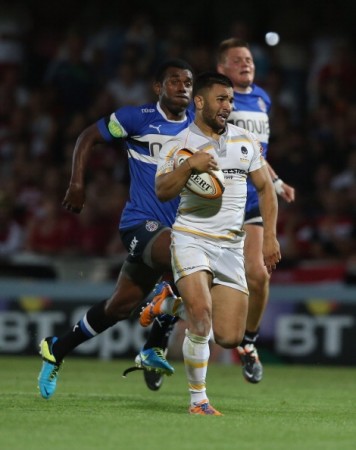 Grafter: Tom Chapman scores against Bath