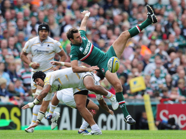 Dropping in: Niall Morris of Leicester is in
