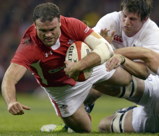 Injury doubt: Jamie Roberts hits the line hard