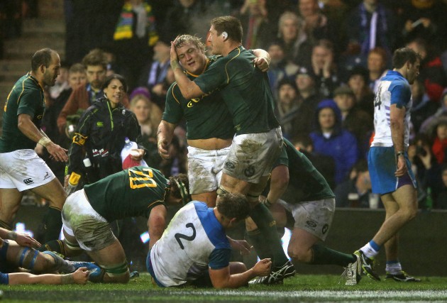 Musclebound: South Africa's pack enjoyed their day
