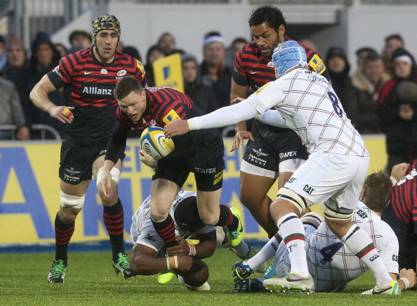 At the double: Chris Ashton scored two tries for Saracens