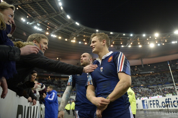 Crowd pleaser: Plisson is congratulated for the victory over England