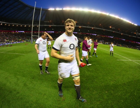 All smiles: Launchbury celebrates England's win