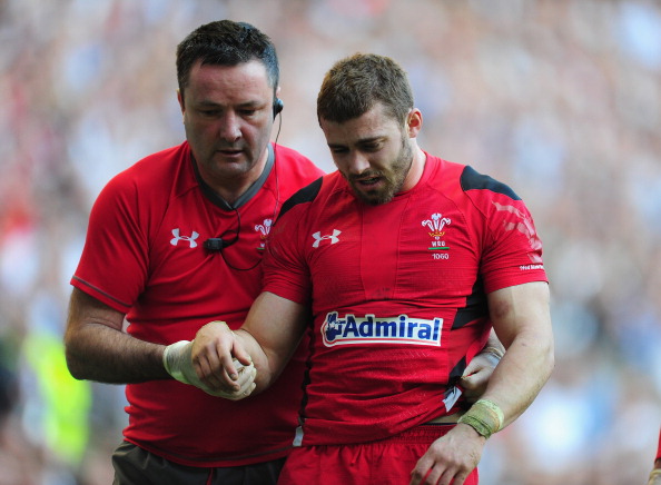 Man down: Halfpenny was injured late on