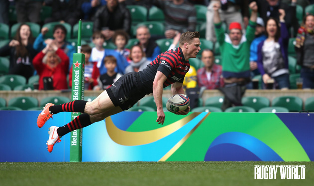 Record breaker: Chris Ashton was outstanding against Clermont with his 11th try in this year's Heineken