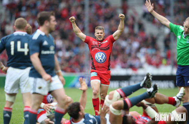 Loving life: Drew Mitchell roars with delight after Toulon overcame Munster in the Heineken Cup semis