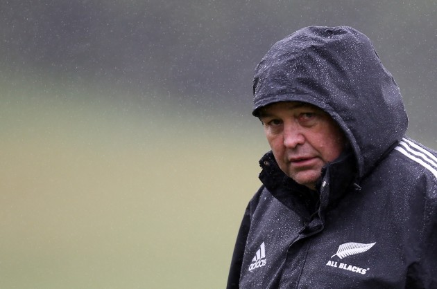 Eyeing the competition: Steve Hansen said England "took us on" in an All Black-style game and lost